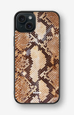 iPhone 15 Plus Hard Case – Brown Snakeskin - View 1