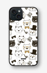 iPhone 15 Plus Hard Case – Cartoon Cats - View 1