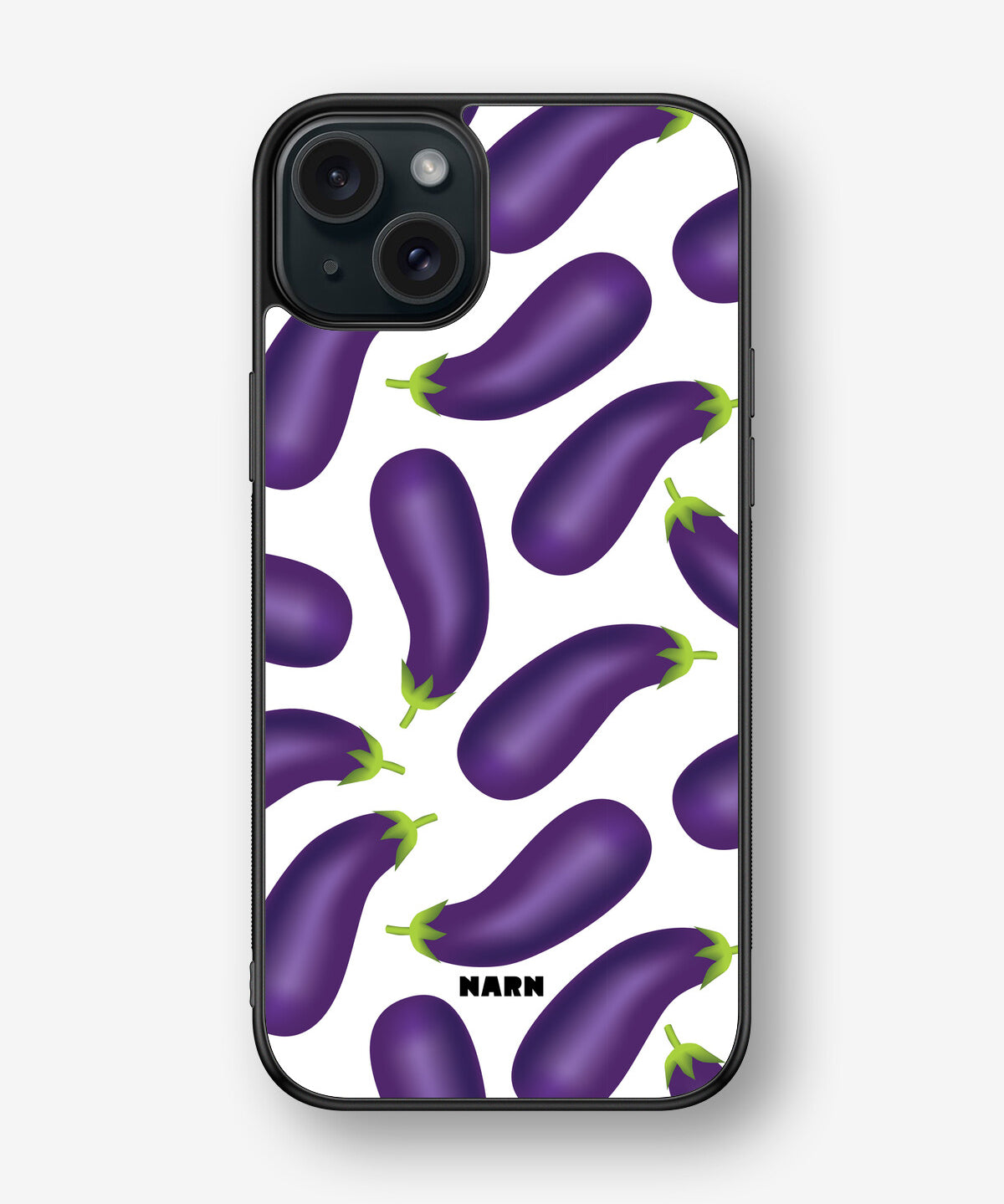 iPhone 15 Plus Hard Case – Eggplant Pattern - View 1