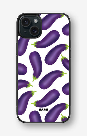 iPhone 15 Plus Hard Case – Eggplant Pattern - View 1