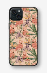 iPhone 15 Plus Hard Case – Flamingos & Flowers - View 1