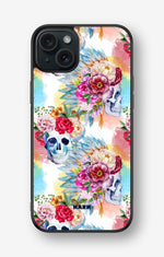iPhone 15 Plus Hard Case – Flowered Skulls - View 1