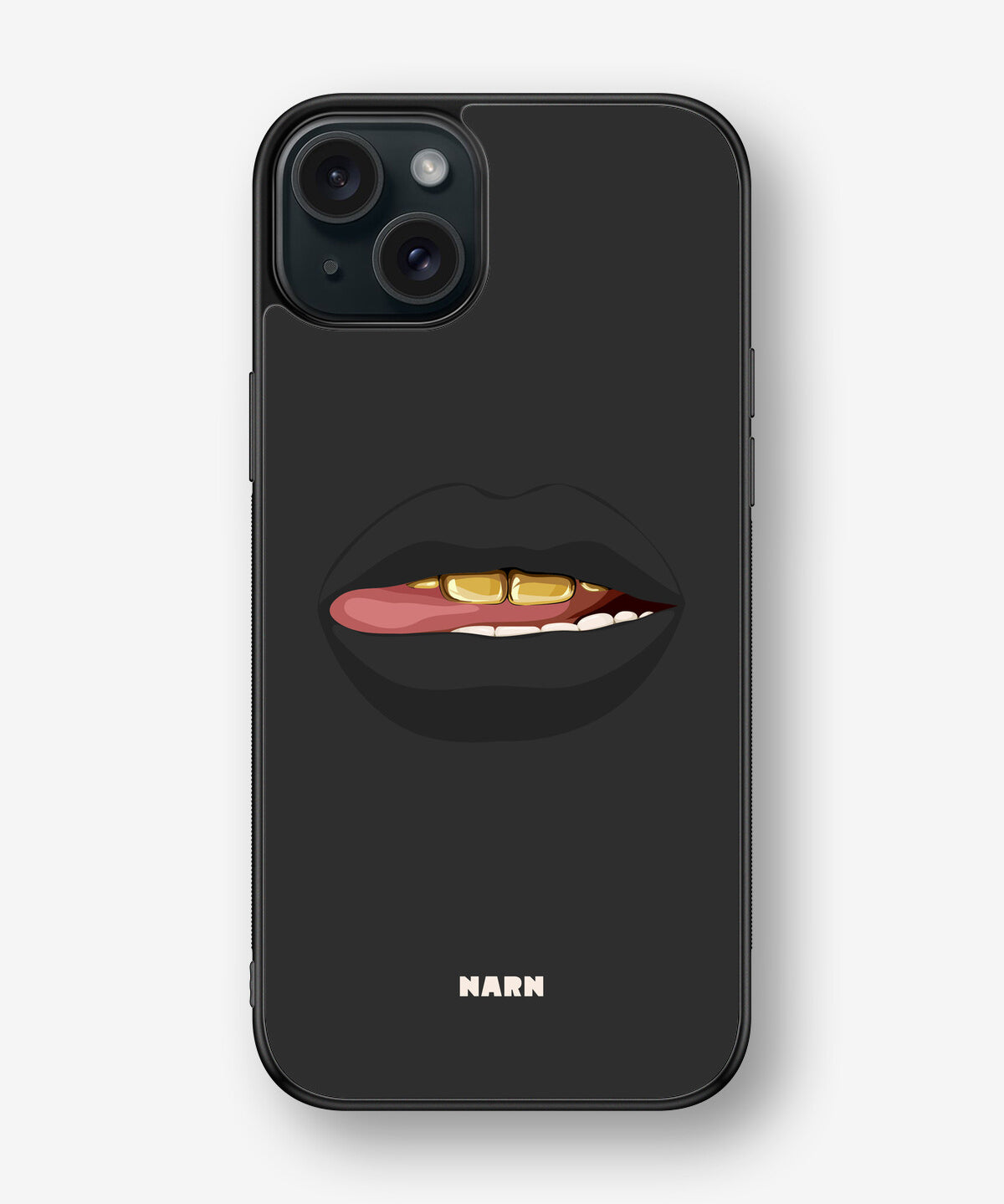 iPhone 15 Plus Hard Case – Golden Lips - View 1