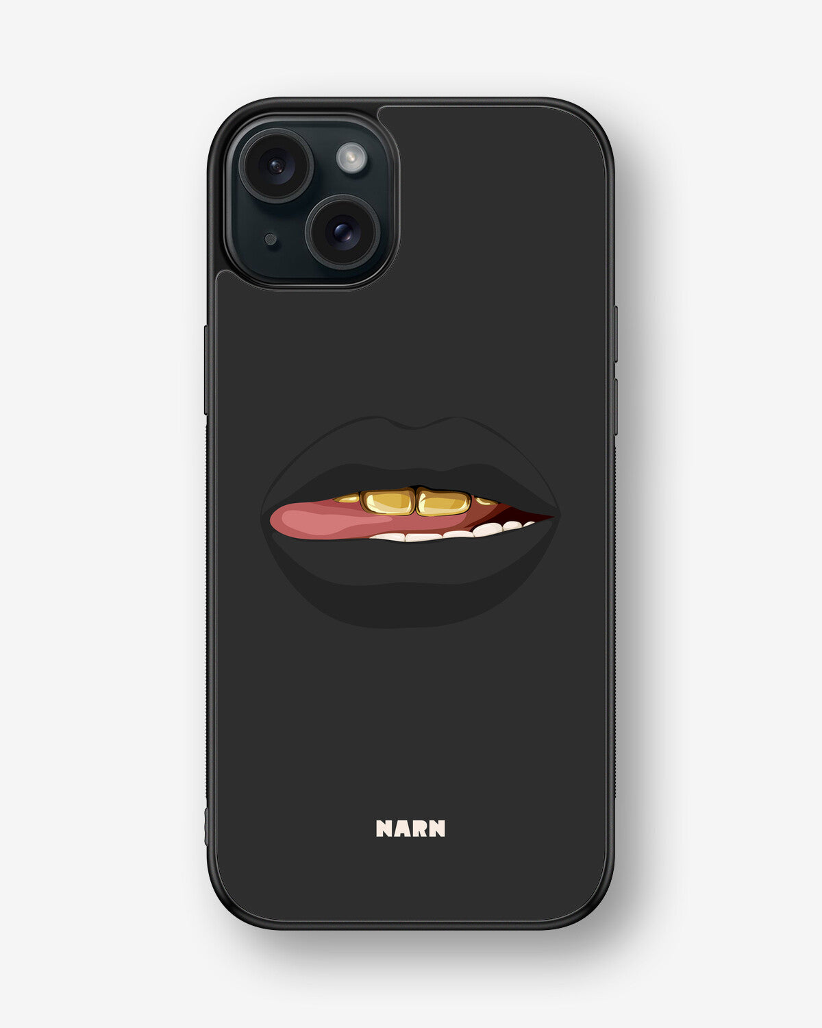 iPhone 15 Plus Hard Case – Golden Lips - View 1