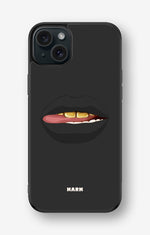 iPhone 15 Plus Hard Case – Golden Lips - View 1