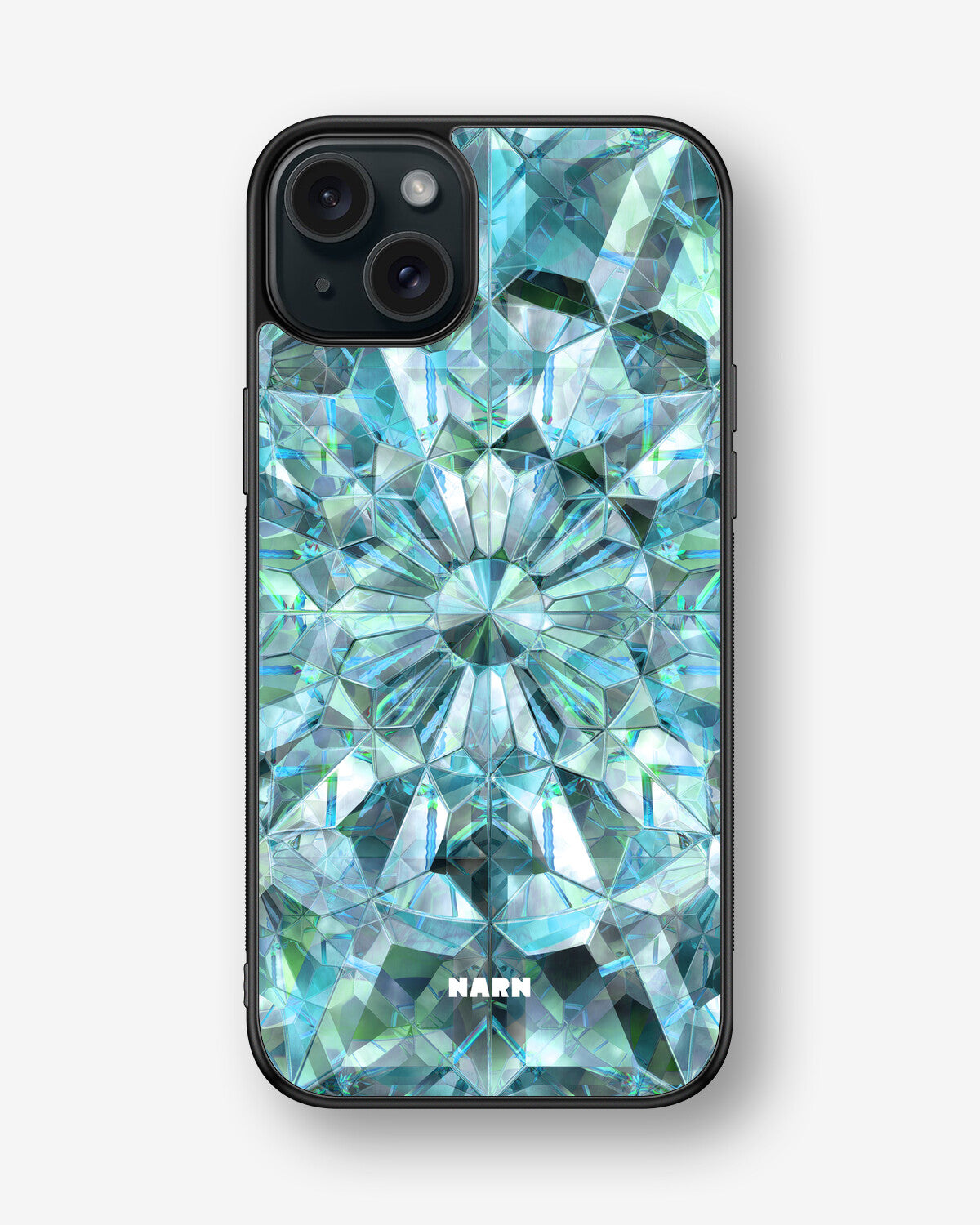 iPhone 15 Plus Hard Case – Green Crystals - View 1