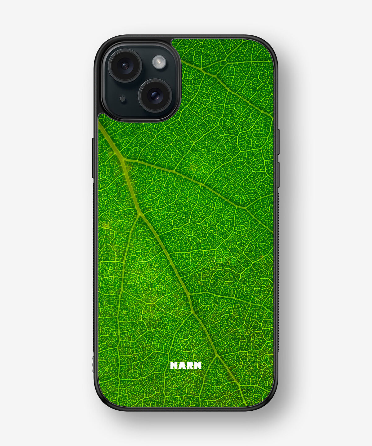 iPhone 15 Plus Hard Case – Green Leafy - View 1