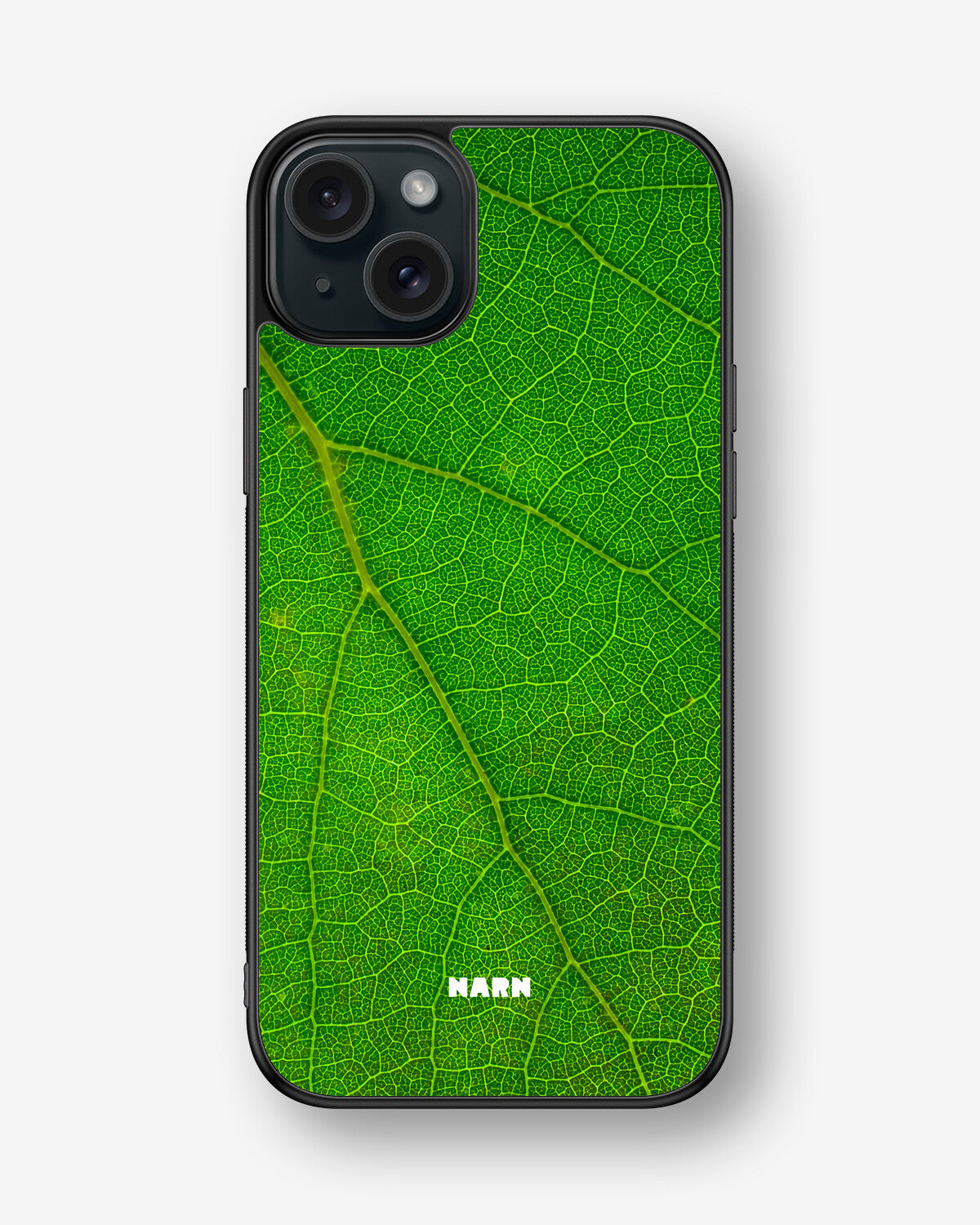 iPhone 15 Plus Hard Case – Green Leafy - View 1