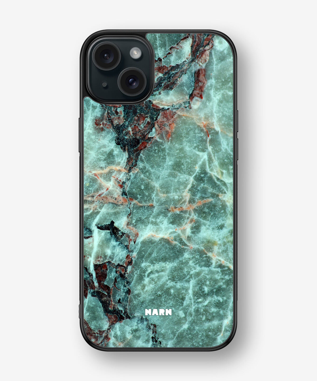 iPhone 15 Plus Hard Case – Green Marble - View 1