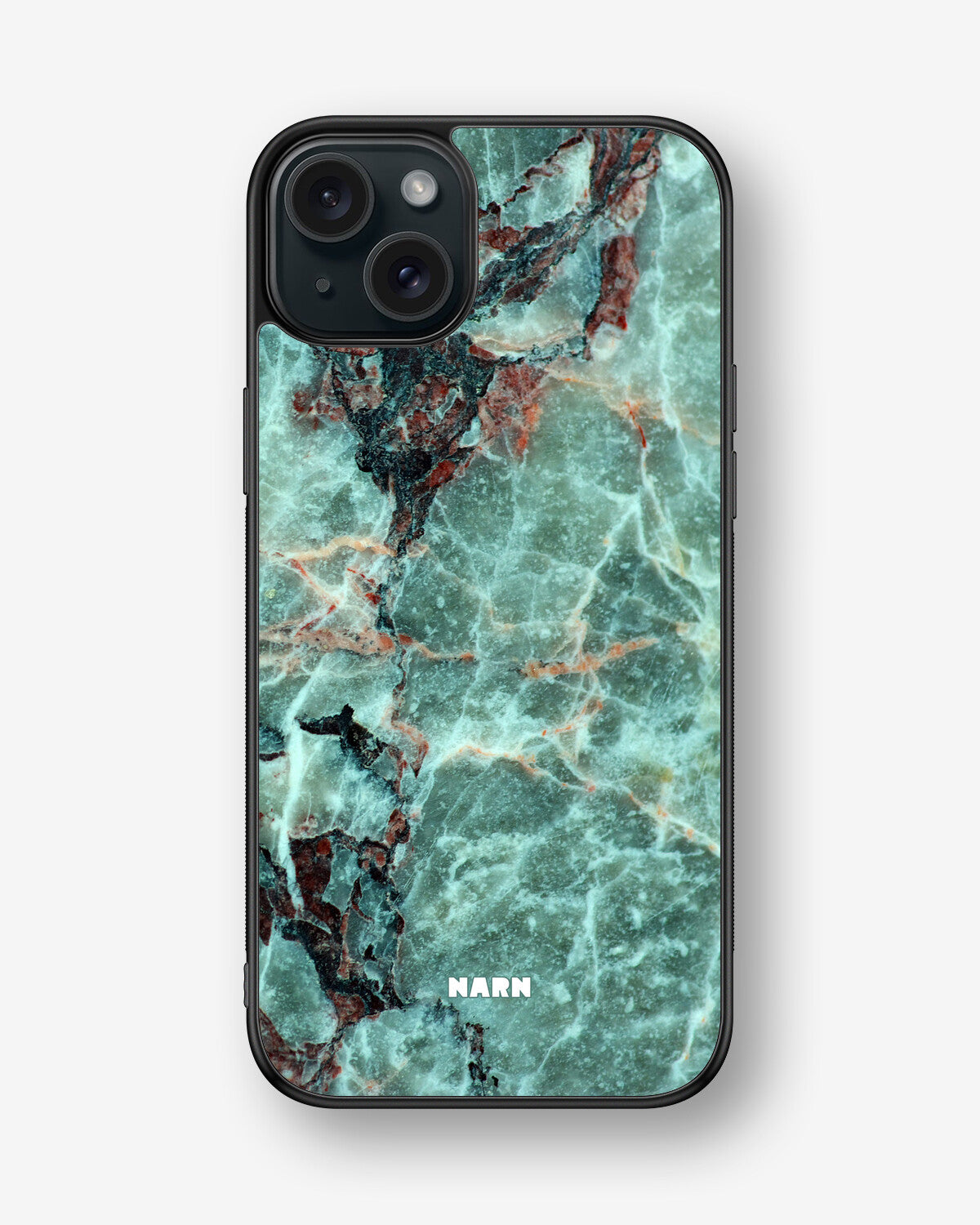 iPhone 15 Plus Hard Case – Green Marble - View 1
