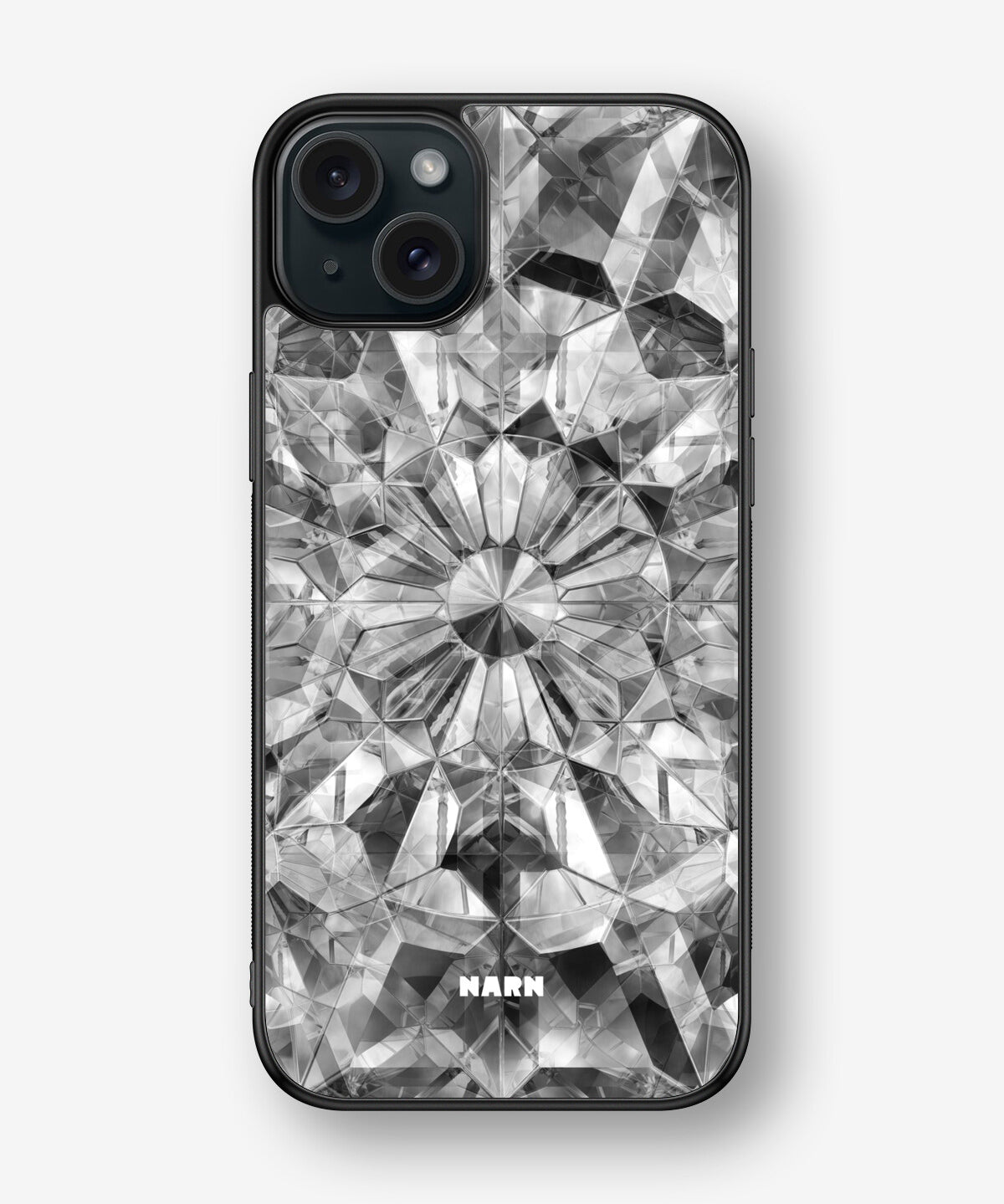 iPhone 15 Plus Hard Case – Grey Crystals - View 1
