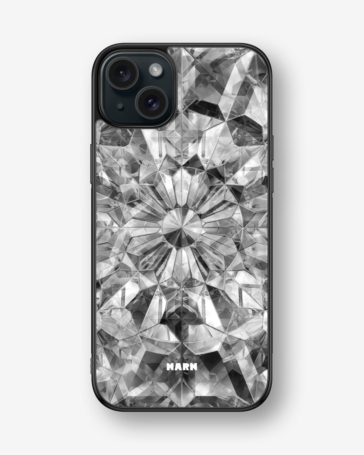 iPhone 15 Plus Hard Case – Grey Crystals - View 1