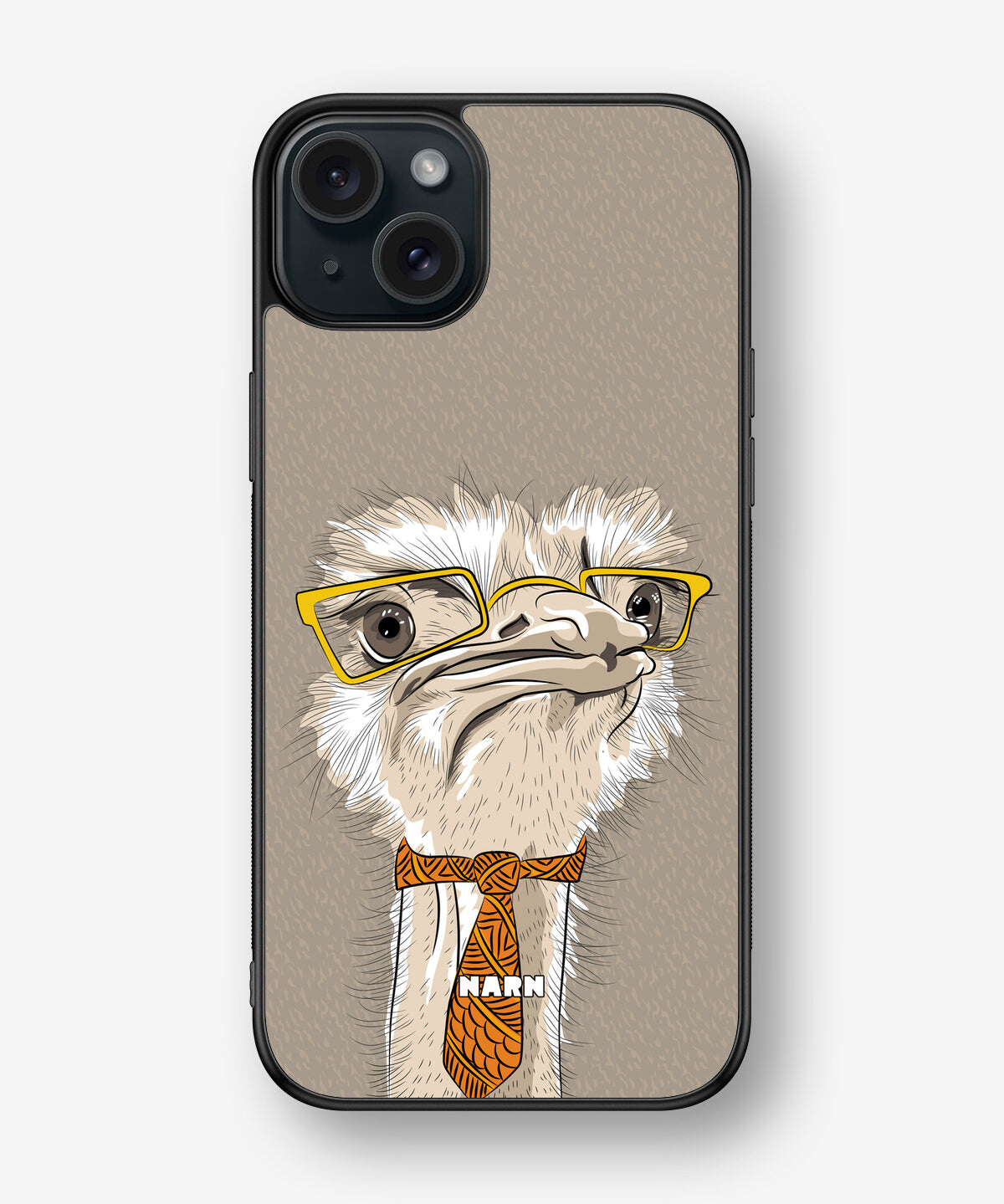 iPhone 15 Plus Hard Case – Hipster Ostrich - View 1