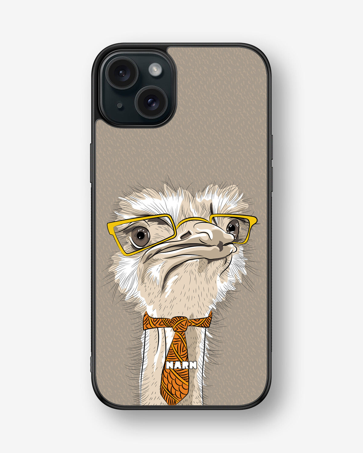iPhone 15 Plus Hard Case – Hipster Ostrich - View 1