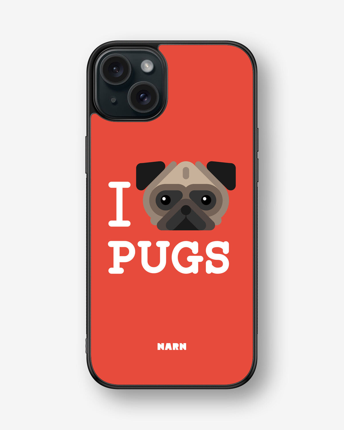 iPhone 15 Plus Hard Case – I Love Pugs - View 1