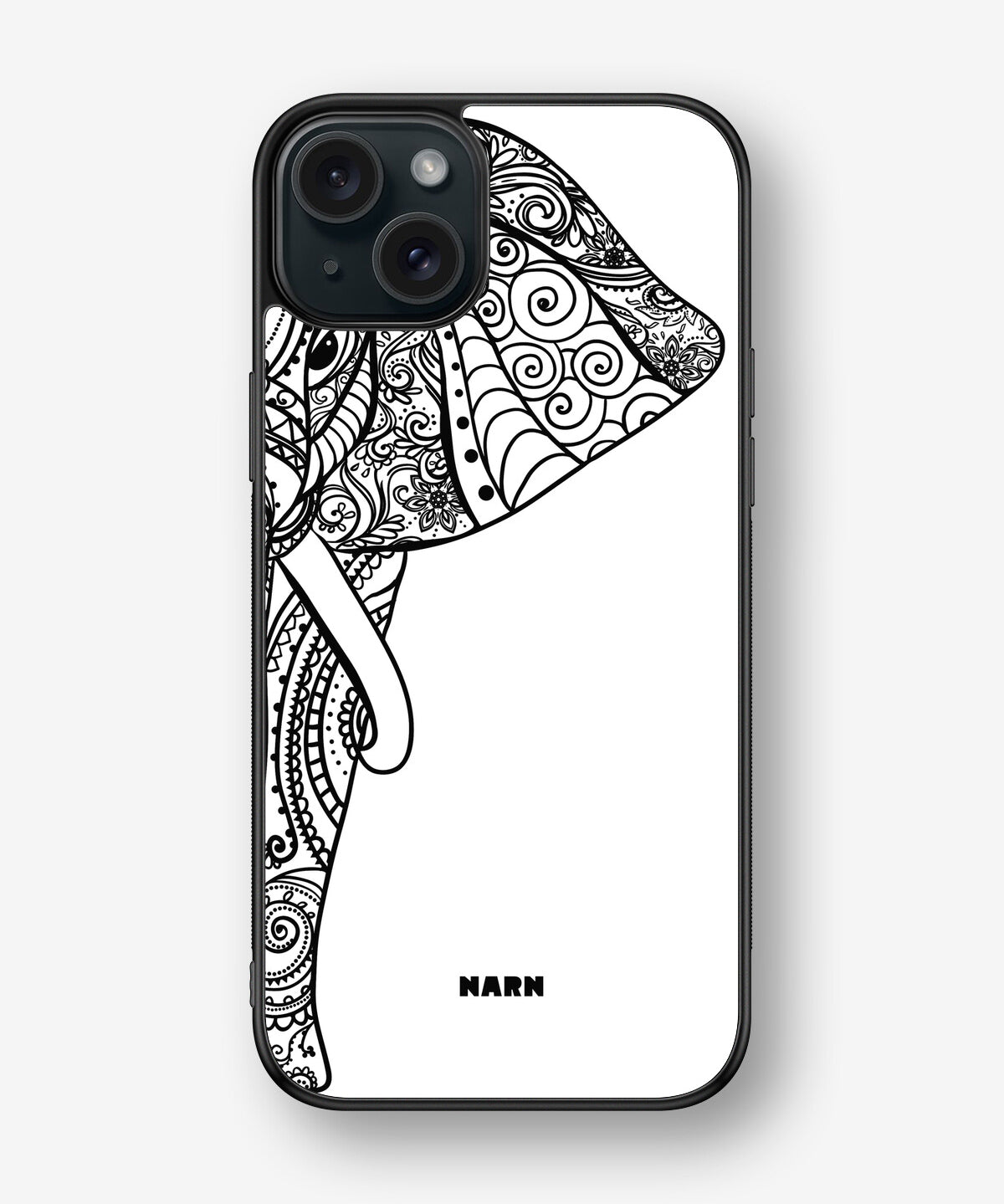 iPhone 15 Plus Hard Case – Mandala Elephant - View 1