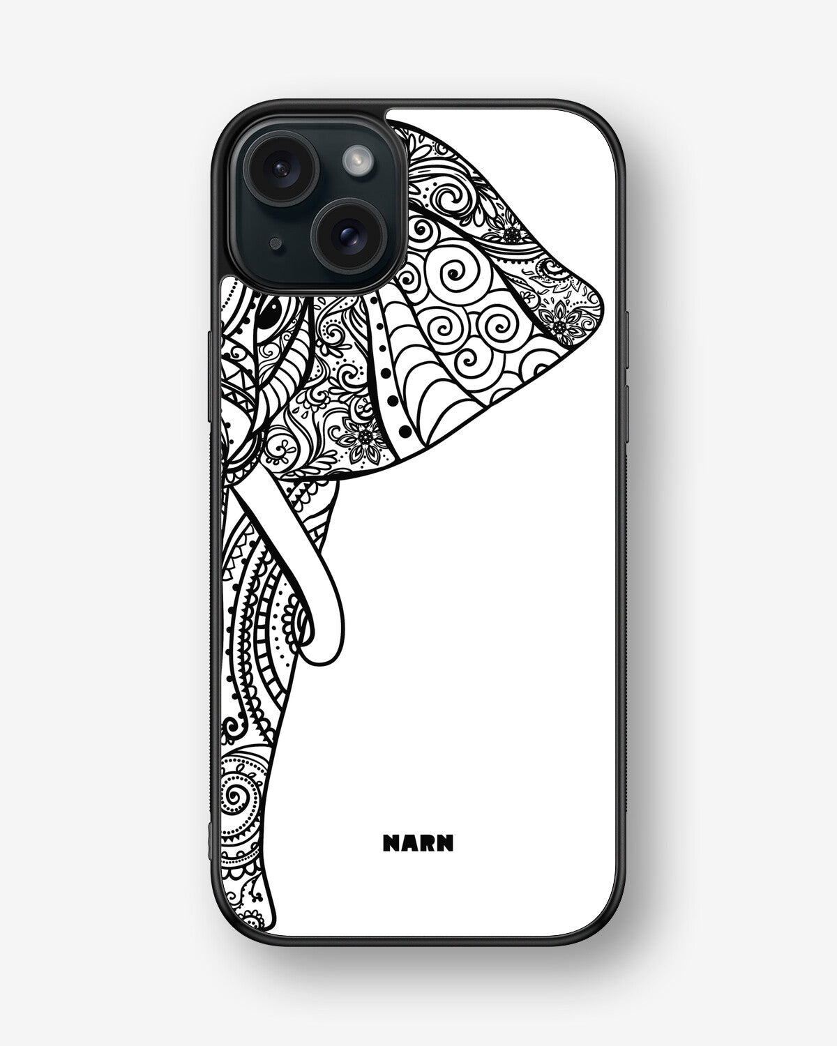 iPhone 15 Plus Hard Case – Mandala Elephant - View 1