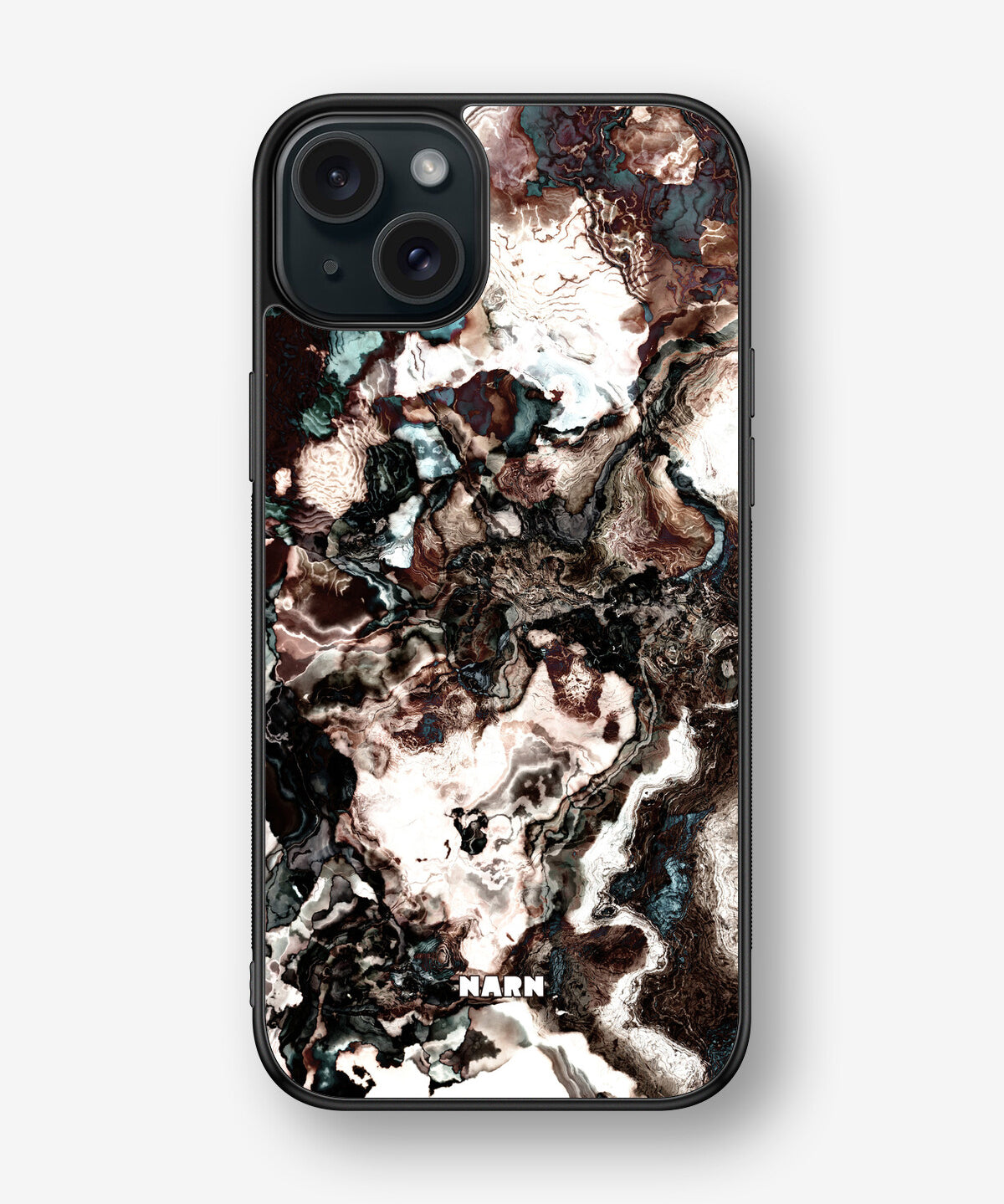 iPhone 15 Plus Hard Case – Marble Brown - View 1