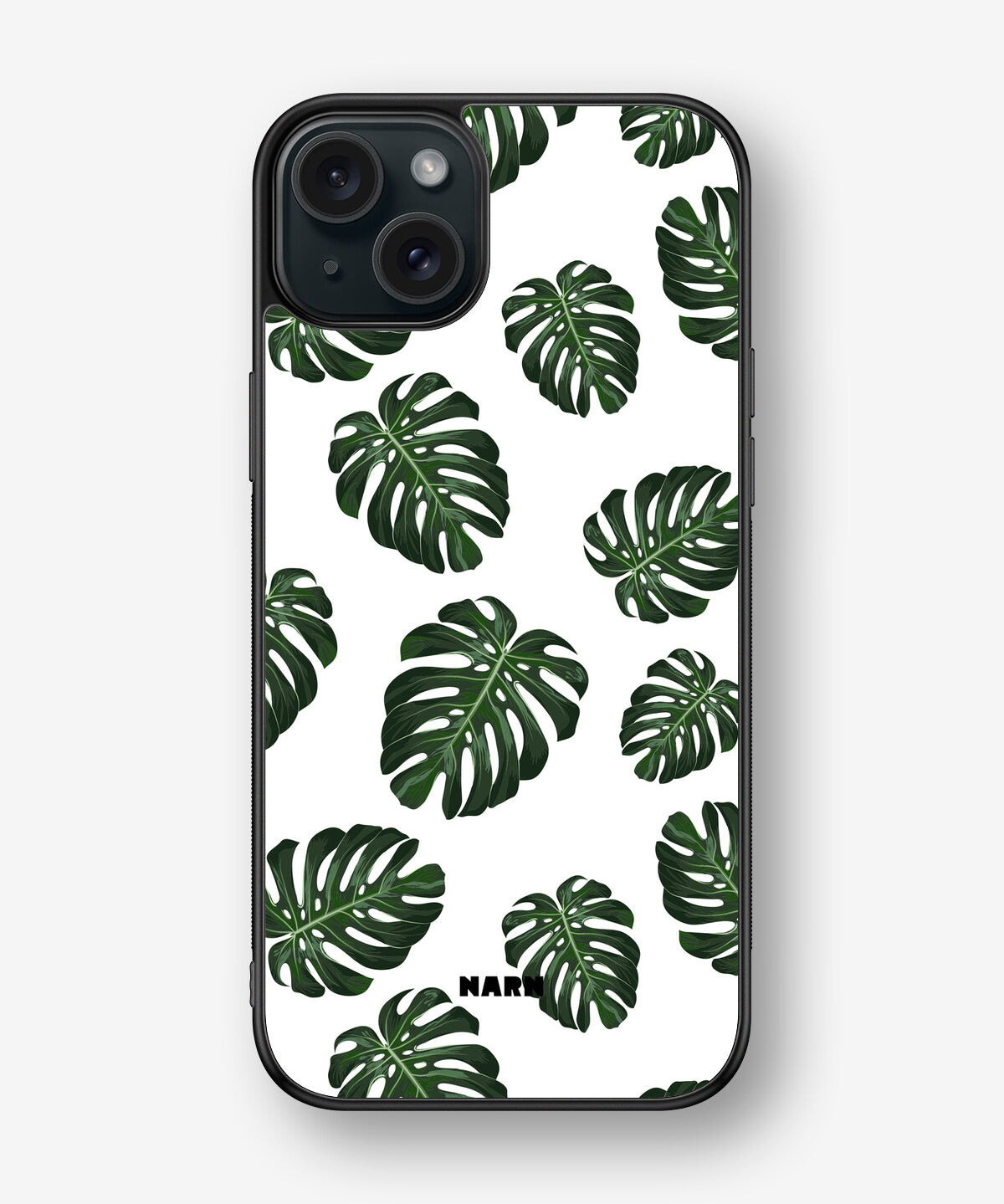 iPhone 15 Plus Hard Case – Monstera Pattern - View 1