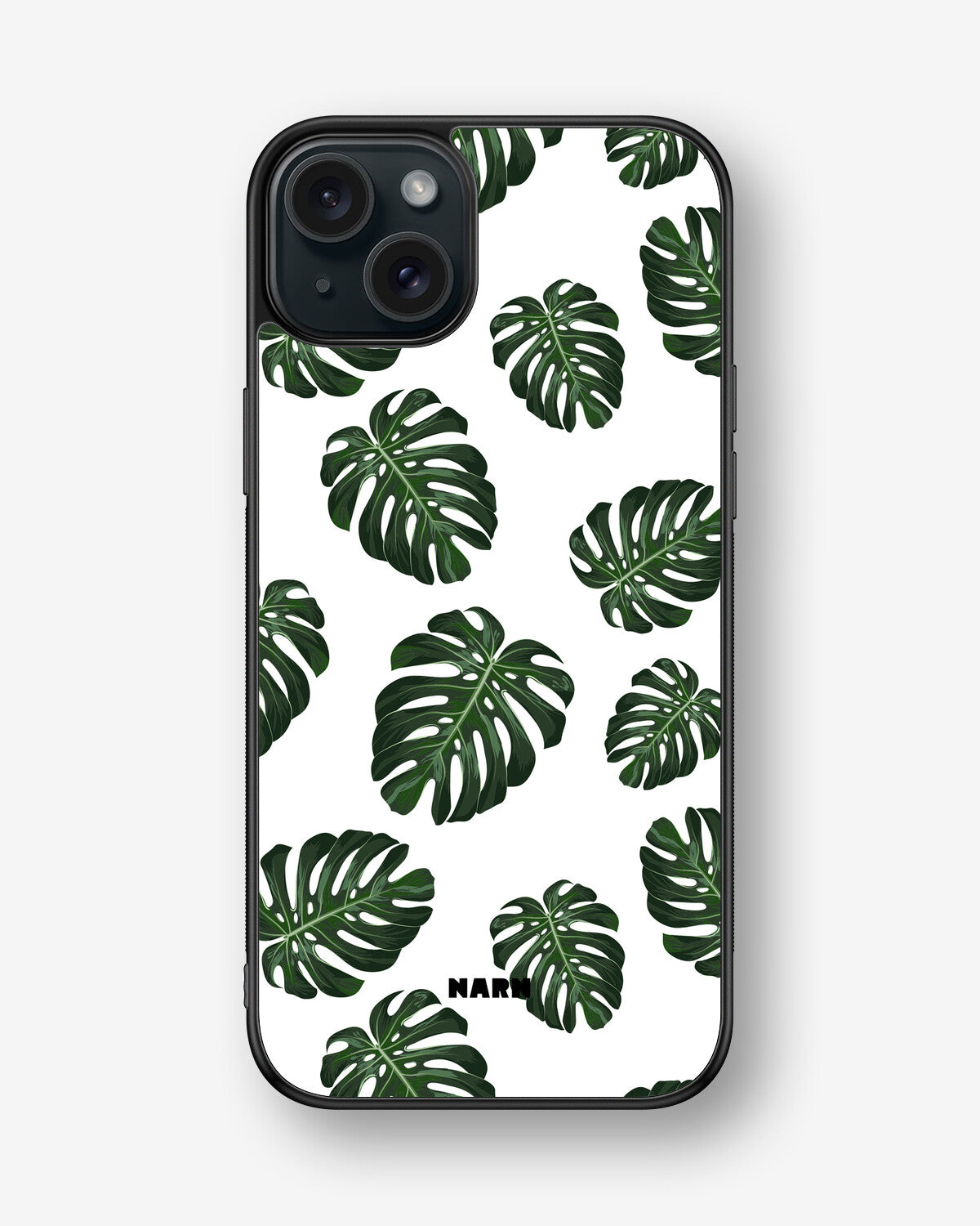 iPhone 15 Plus Hard Case – Monstera Pattern - View 1