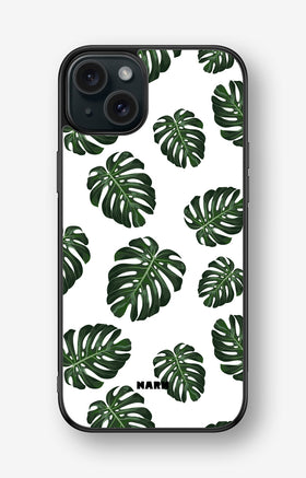 iPhone 15 Plus Hard Case – Monstera Pattern - View 1