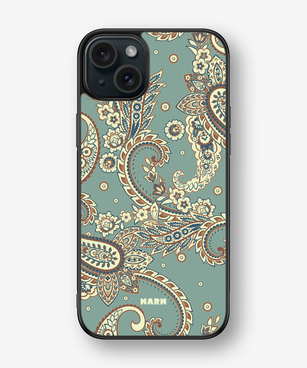 iPhone 15 Plus Hard Case – Paisley Green - View 1