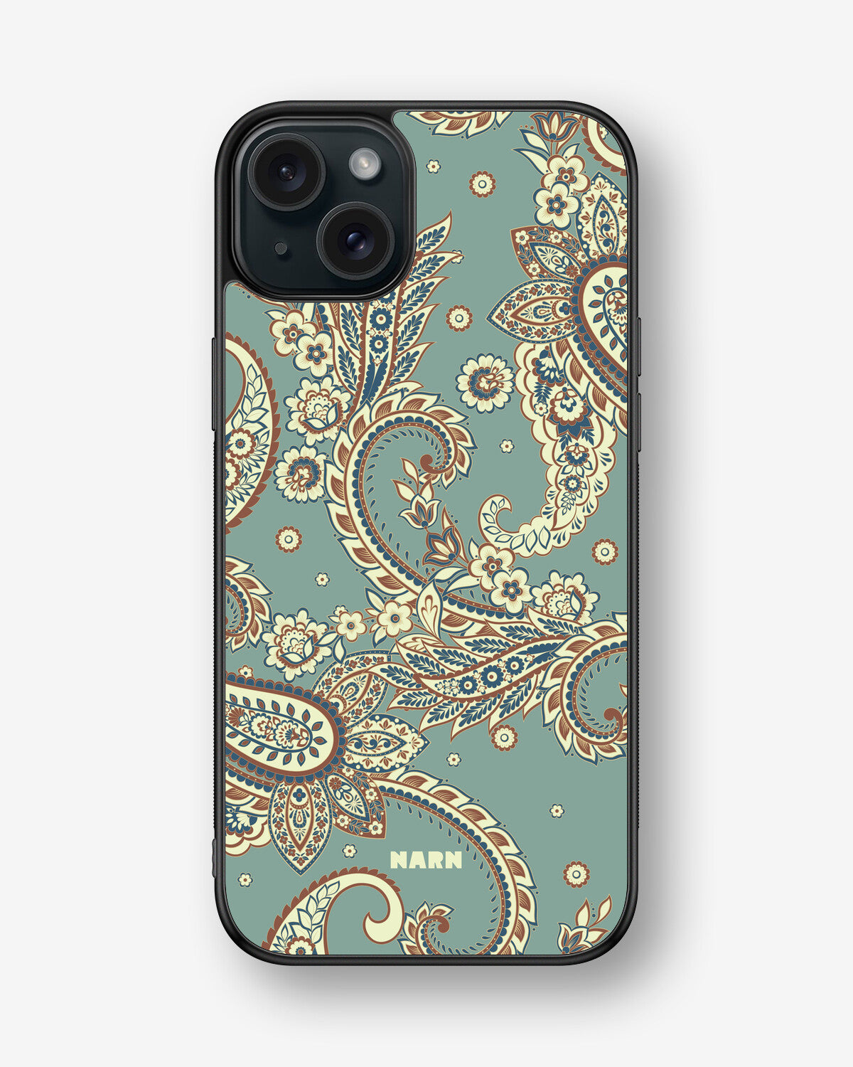 iPhone 15 Plus Hard Case – Paisley Green - View 1