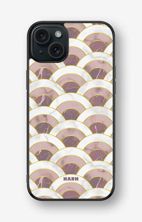 iPhone 15 Plus Hard Case – Pink Marble Waves - View 1