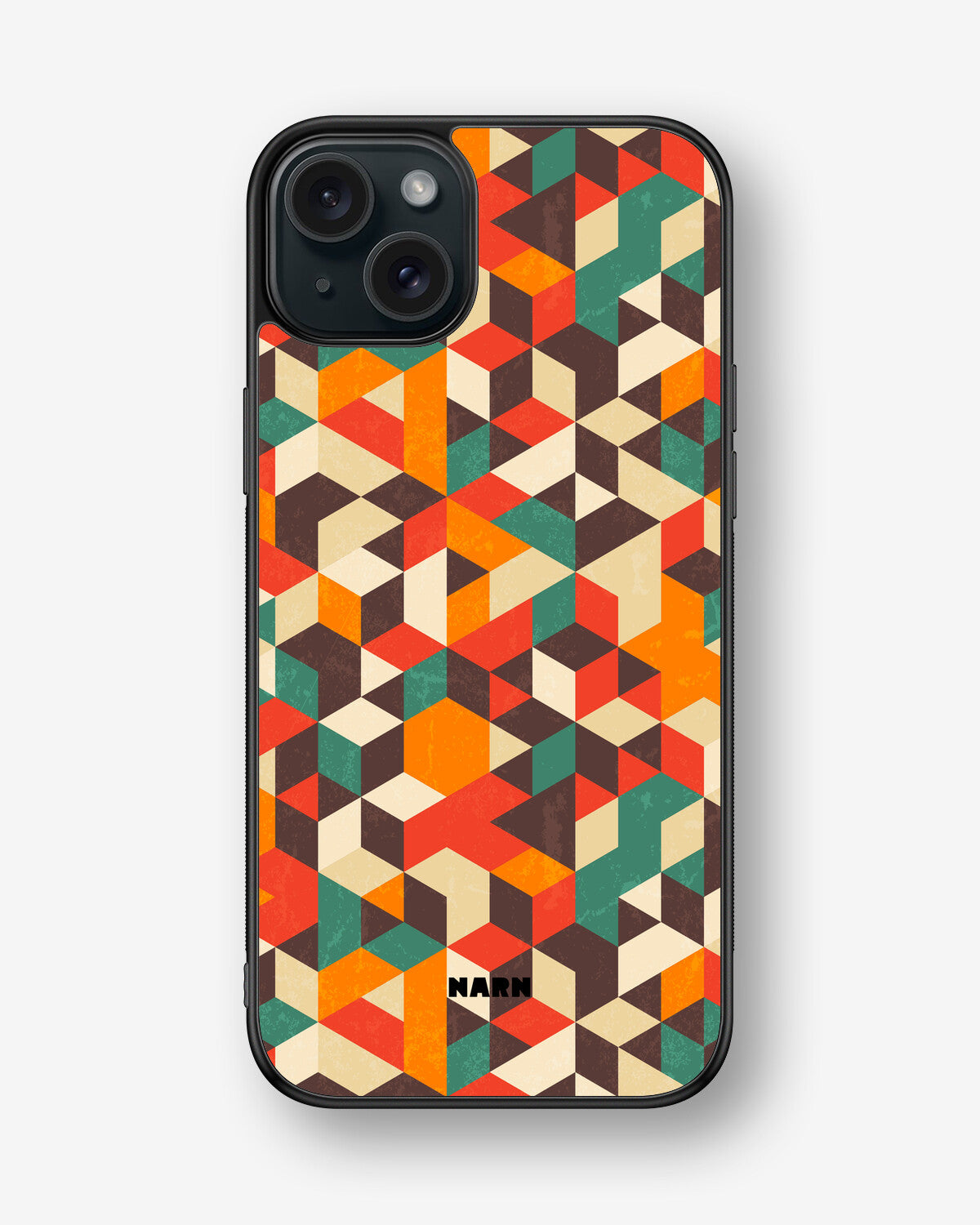 iPhone 15 Plus Hard Case – Retro Geometric - View 1