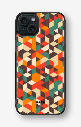 iPhone 15 Plus Hard Case – Retro Geometric - View 1