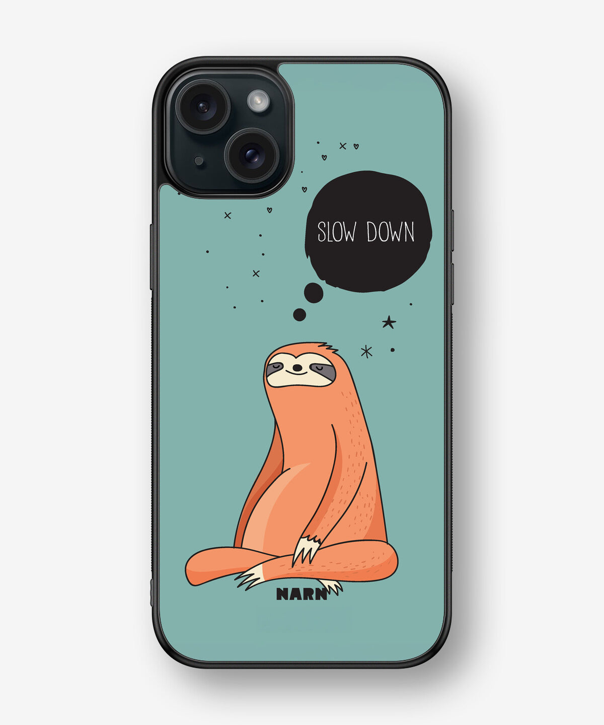 iPhone 15 Plus Hard Case – Slow Down Sloth - View 1