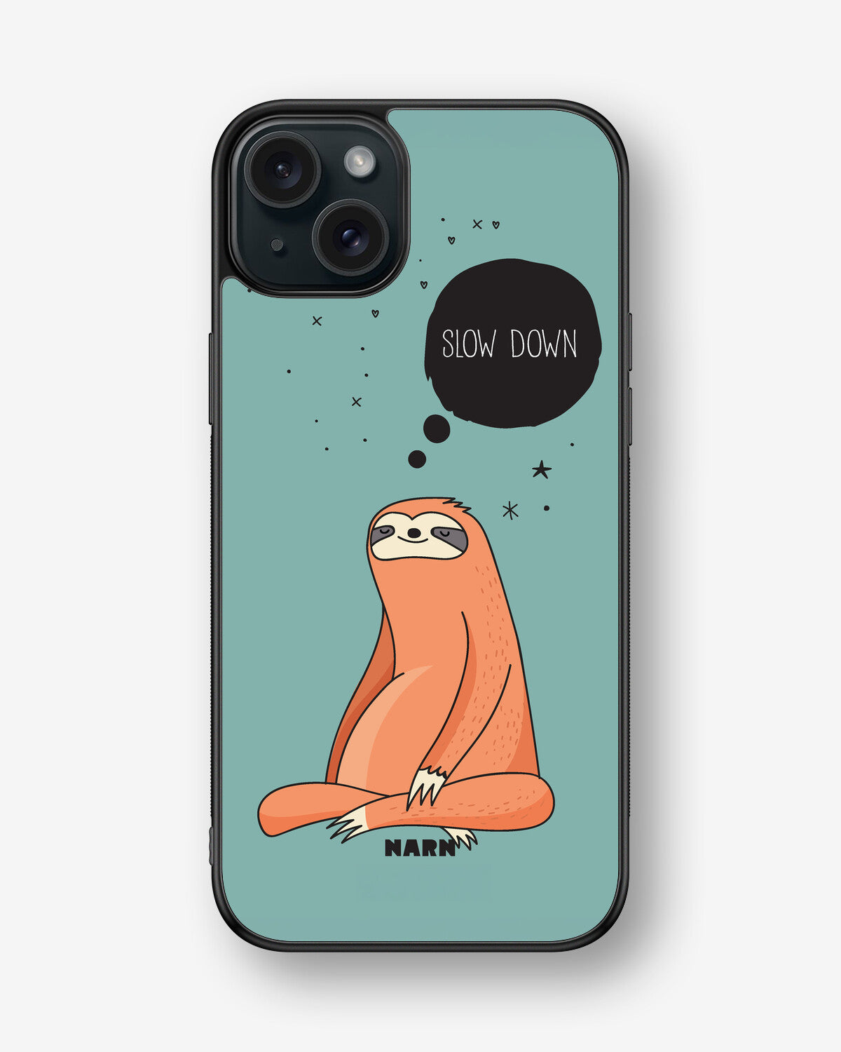 iPhone 15 Plus Hard Case – Slow Down Sloth - View 1