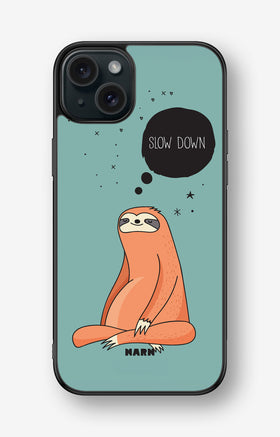 iPhone 15 Plus Hard Case – Slow Down Sloth - View 1