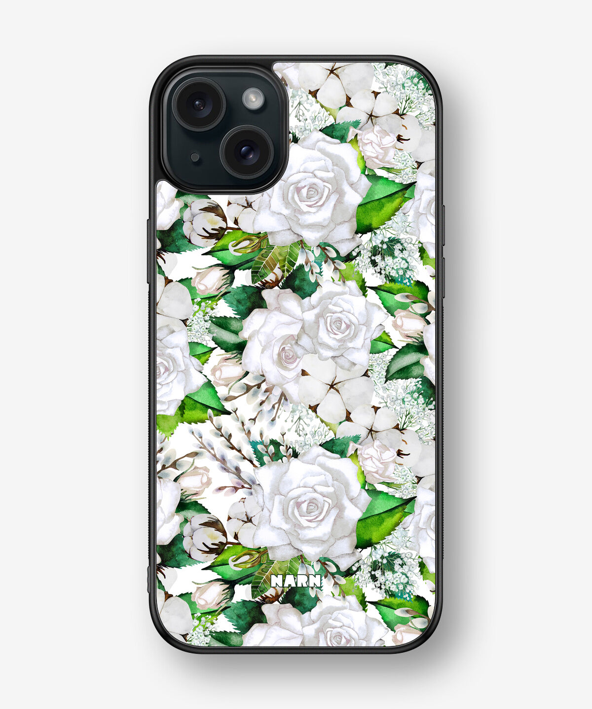 iPhone 15 Plus Hard Case – White Bloom - View 1