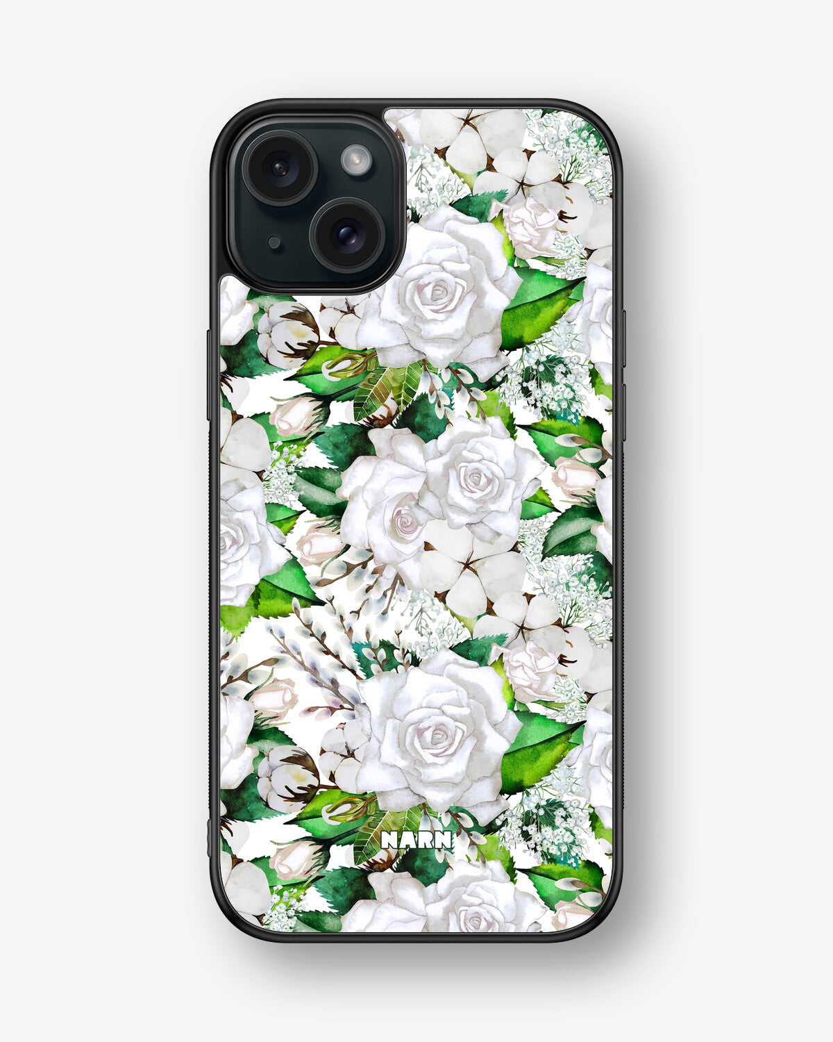 iPhone 15 Plus Hard Case – White Bloom - View 1