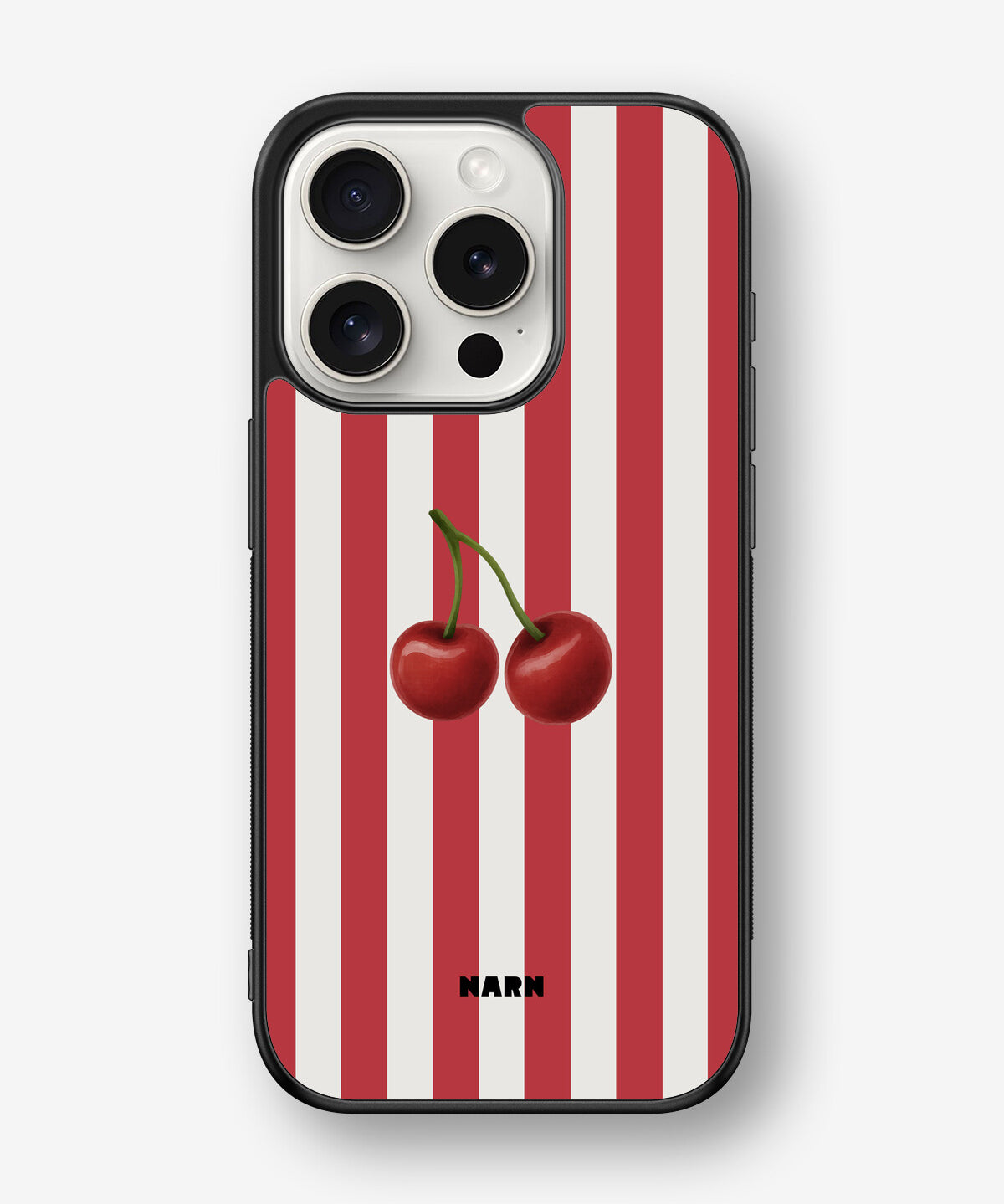 iPhone 15 Pro Hard Case – Cherry Stripes - View 1