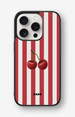 iPhone 15 Pro Hard Case – Cherry Stripes - View 1
