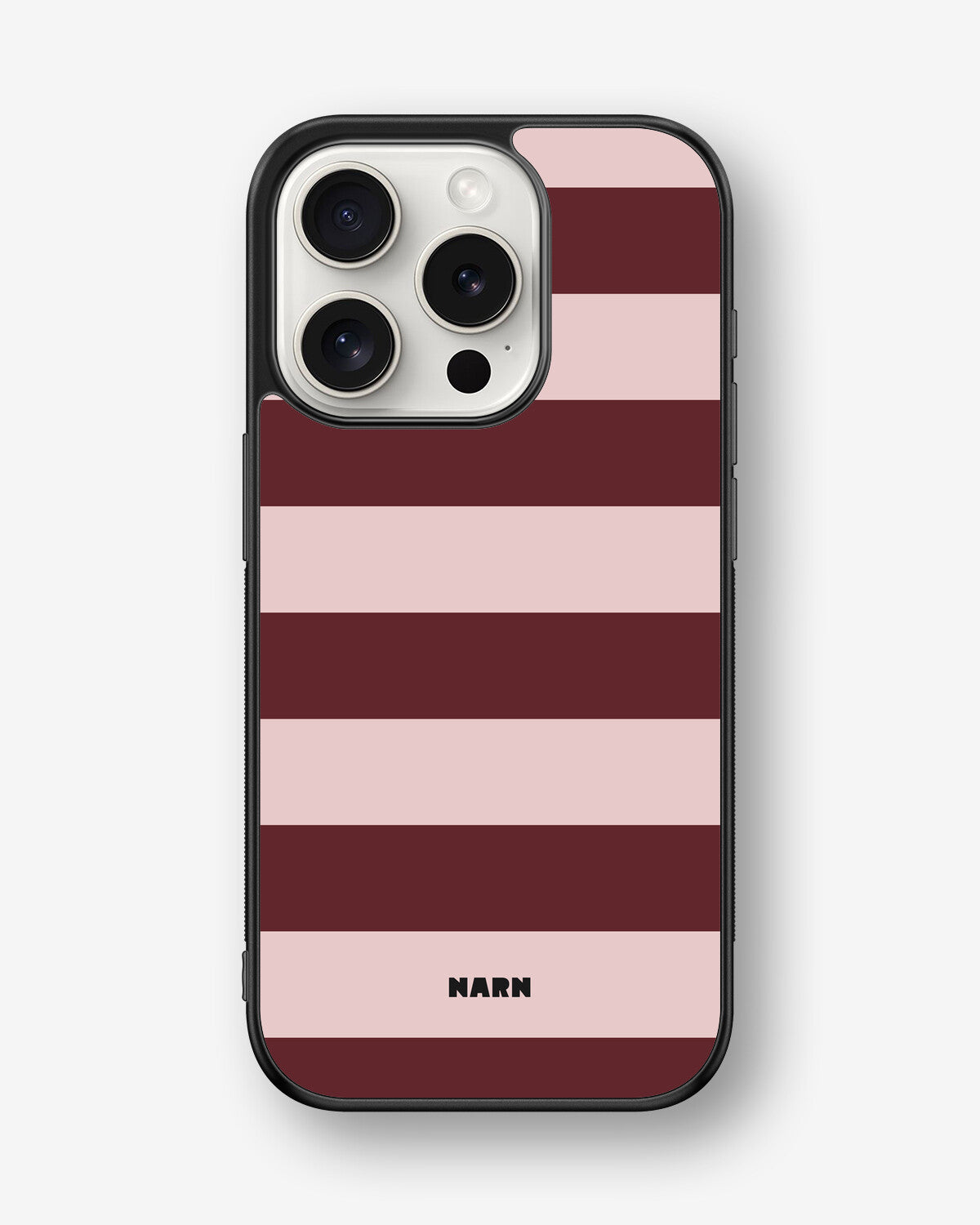 iPhone 15 Pro Hard Case – Cranberry Stripe - View 1