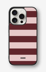 iPhone 15 Pro Hard Case – Cranberry Stripe - View 1