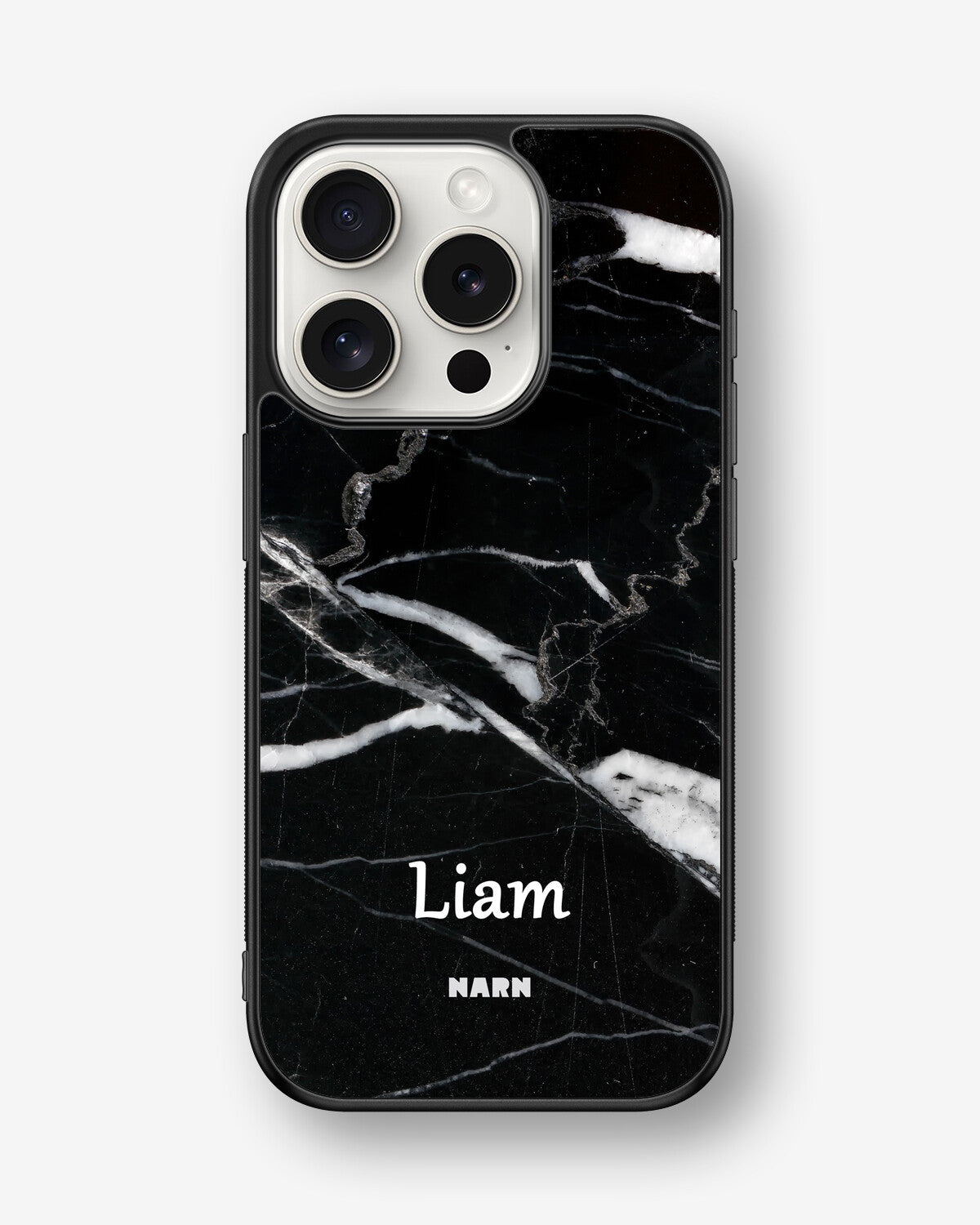 iPhone 15 Pro Hard Case – Custom - Black Marble - View 1