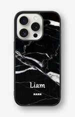 iPhone 15 Pro Hard Case – Custom - Black Marble - View 1