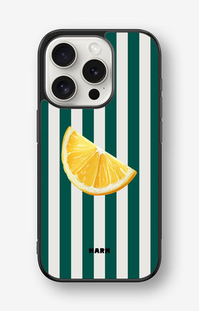 iPhone 15 Pro Hard Case – Lemon Stripes - View 1