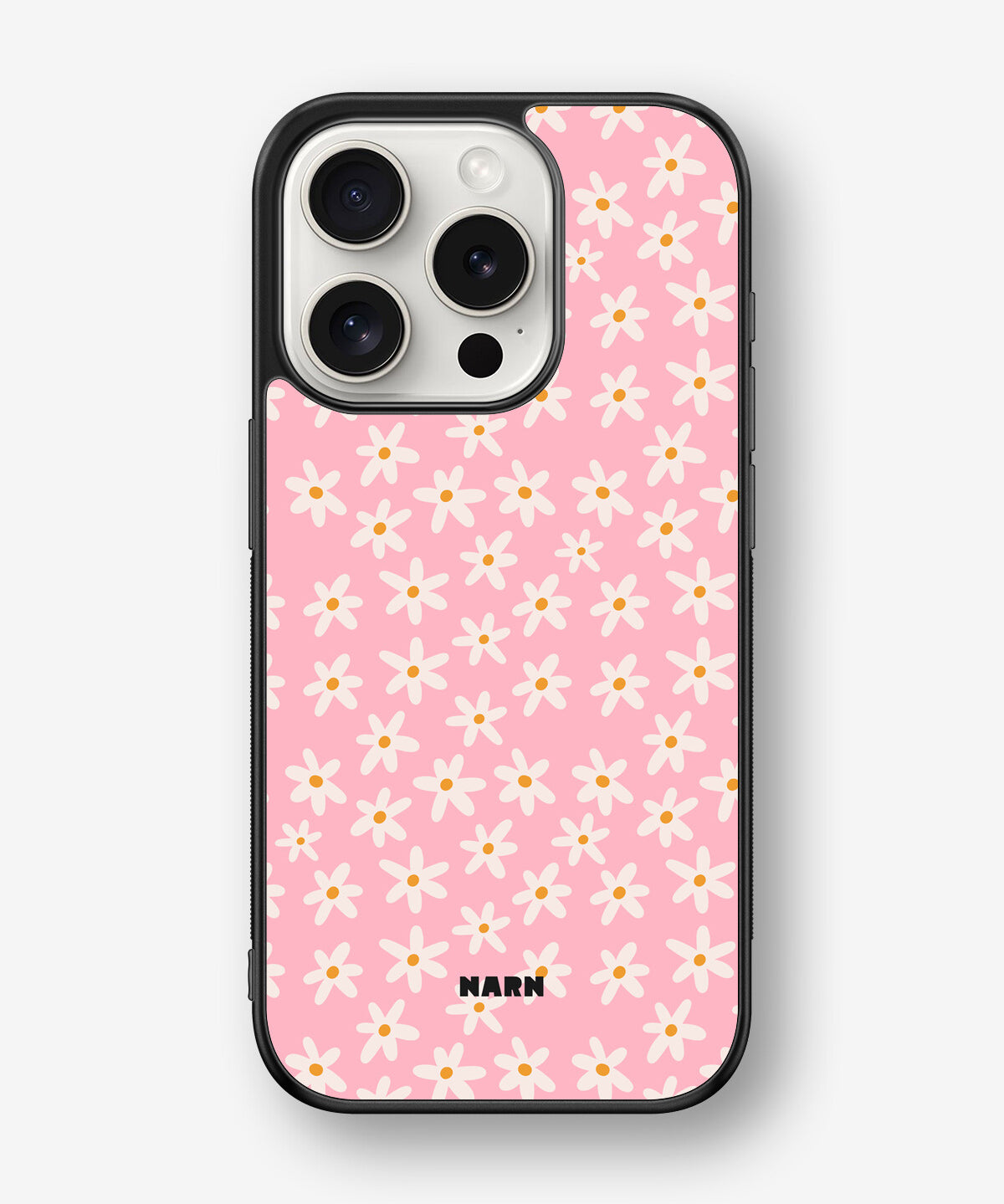 iPhone 15 Pro Hard Case – Pink Daisy - View 1