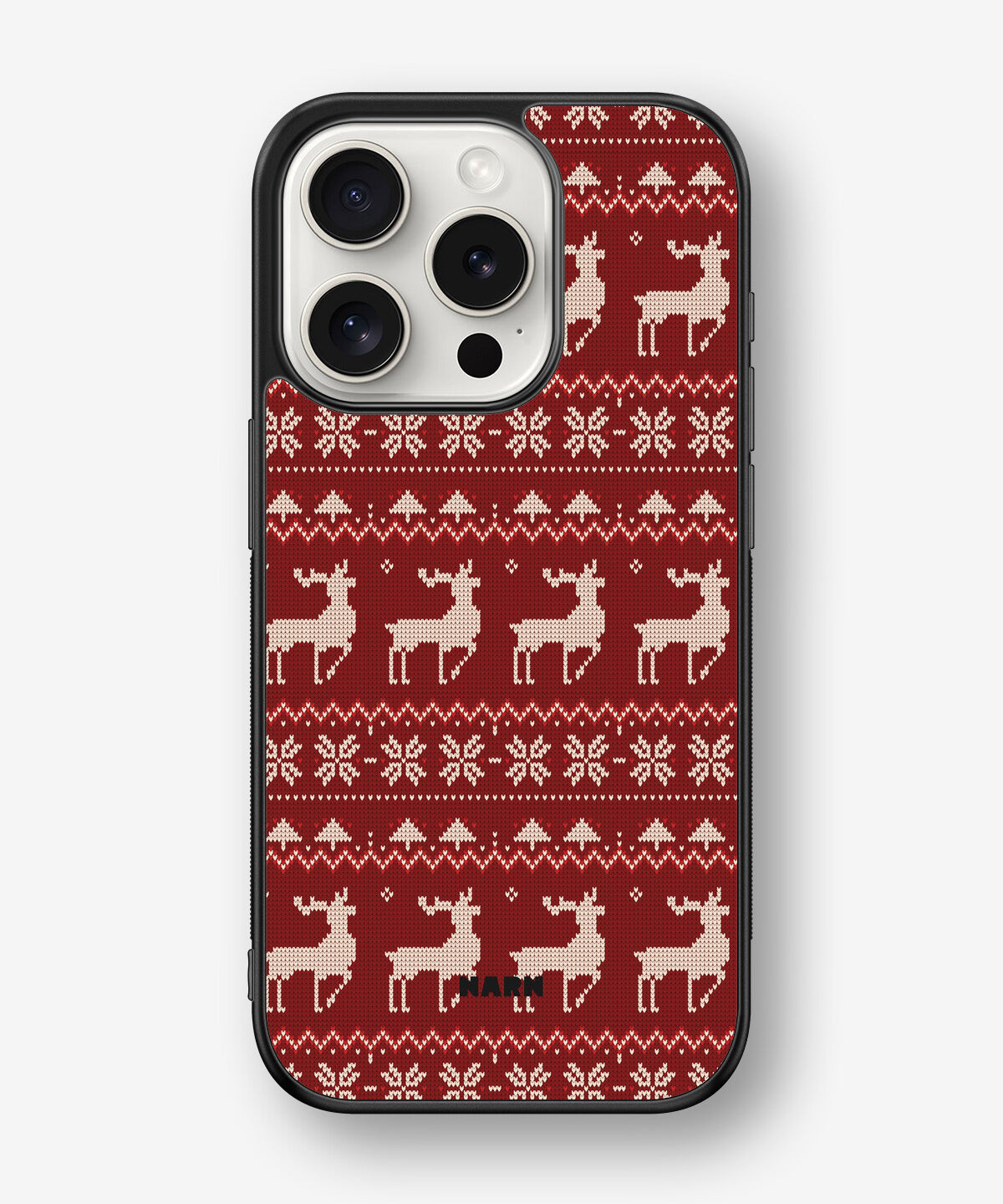 iPhone 15 Pro Hard Case – Reindeer Knit - View 1