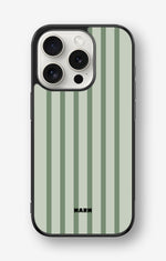 iPhone 15 Pro Hard Case – Sage Stripes - View 1