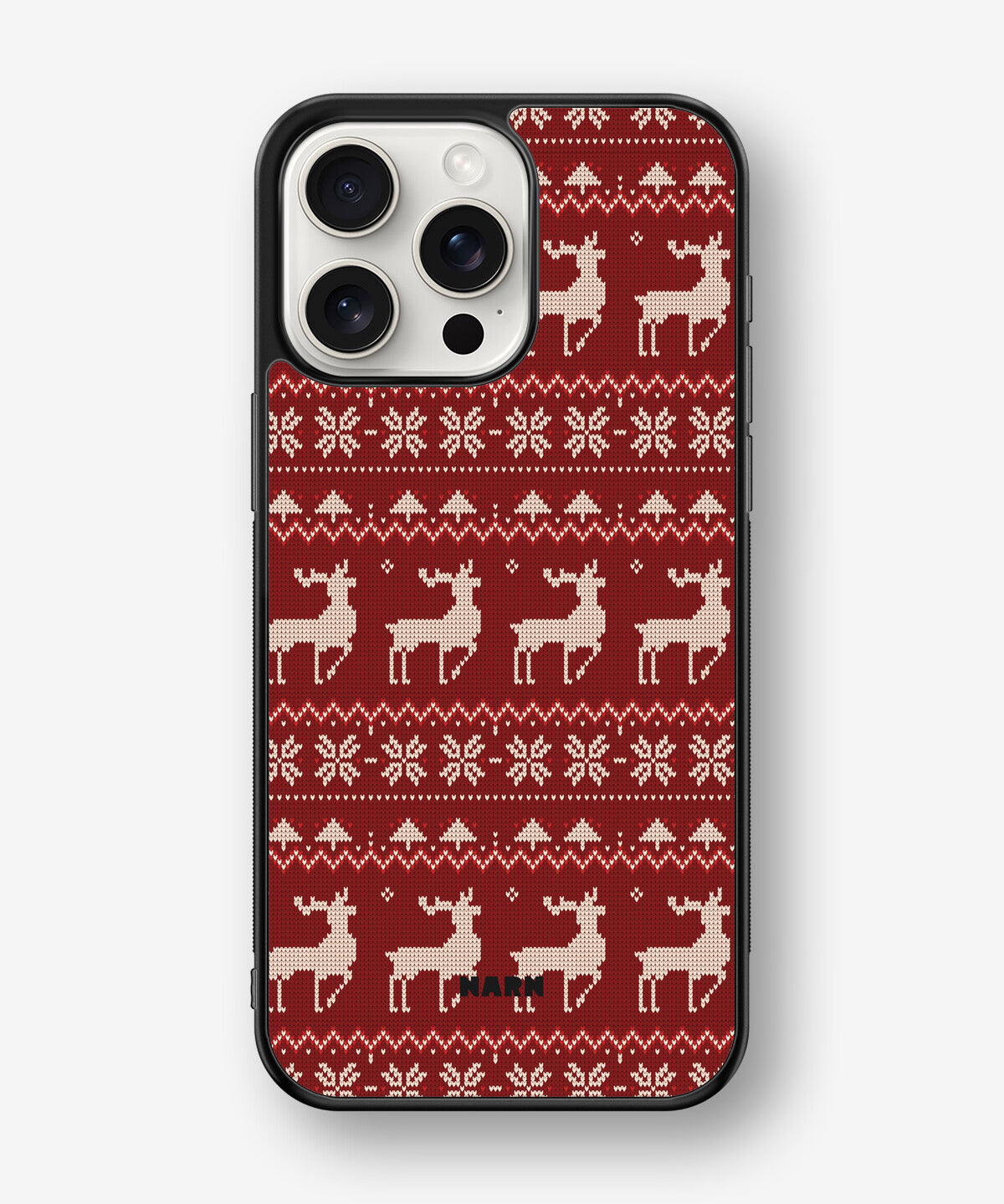 iPhone 15 Pro Max Hard Case – Reindeer Knit - View 1