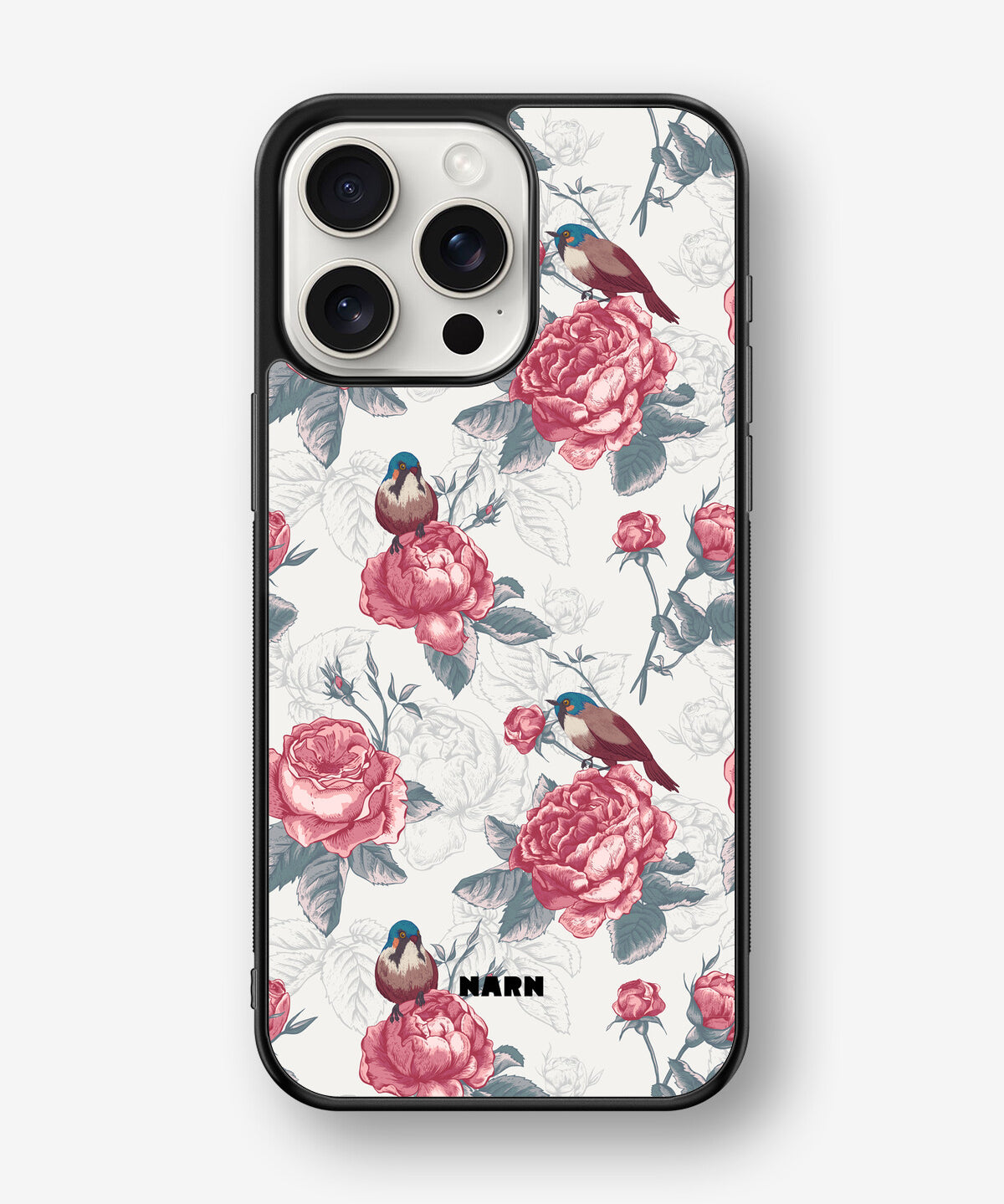 iPhone 15 Pro Max Hard Case – Birds Among Roses - View 1
