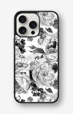 iPhone 15 Pro Max Hard Case – Black & White Bloom - View 1