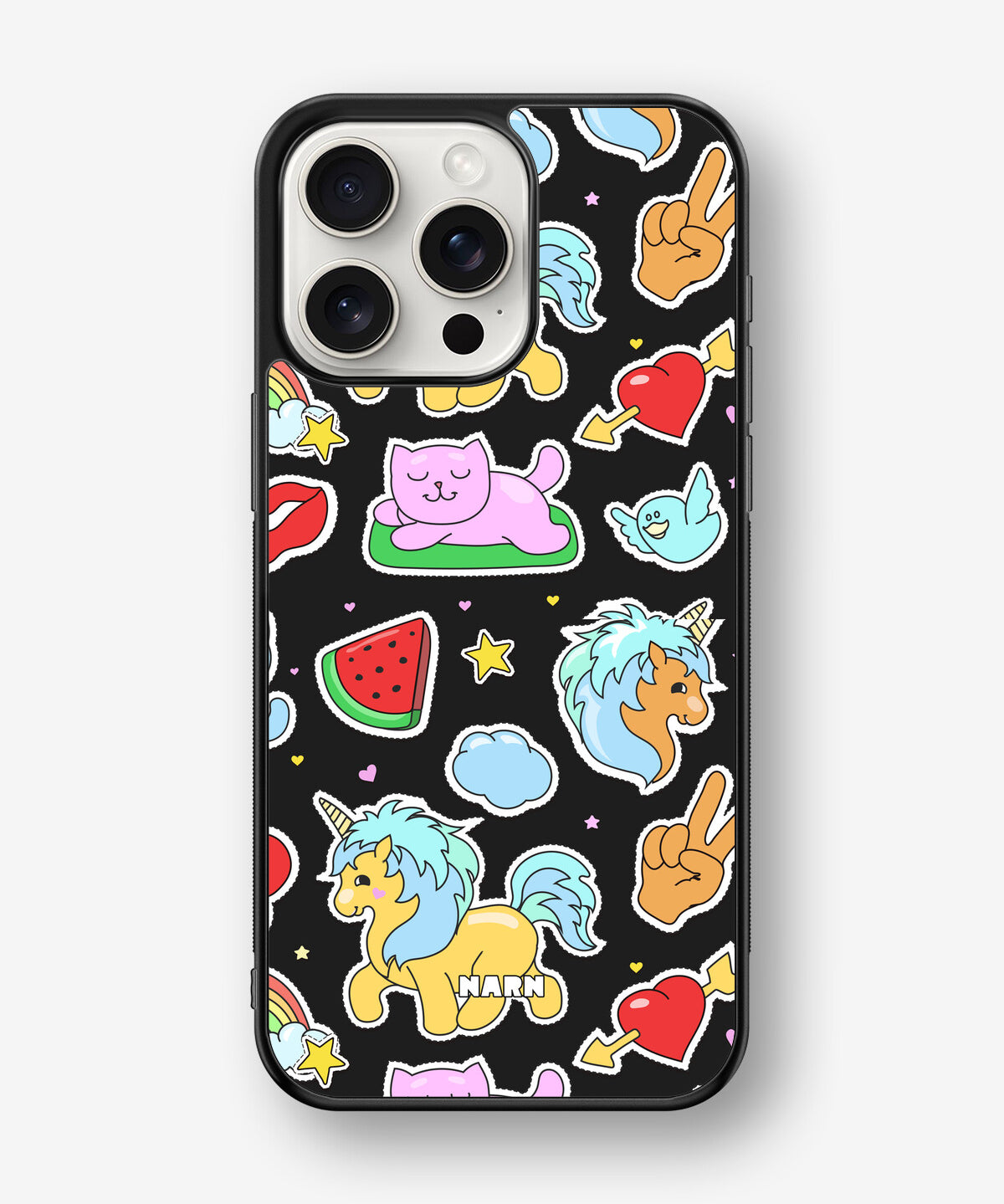 iPhone 15 Pro Max Hard Case – Cute Stickers - View 1