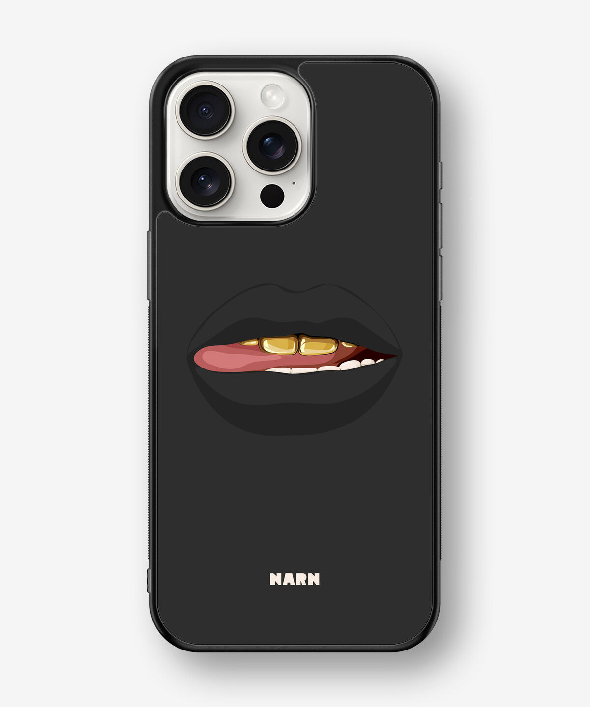iPhone 15 Pro Max Hard Case – Golden Lips - View 1